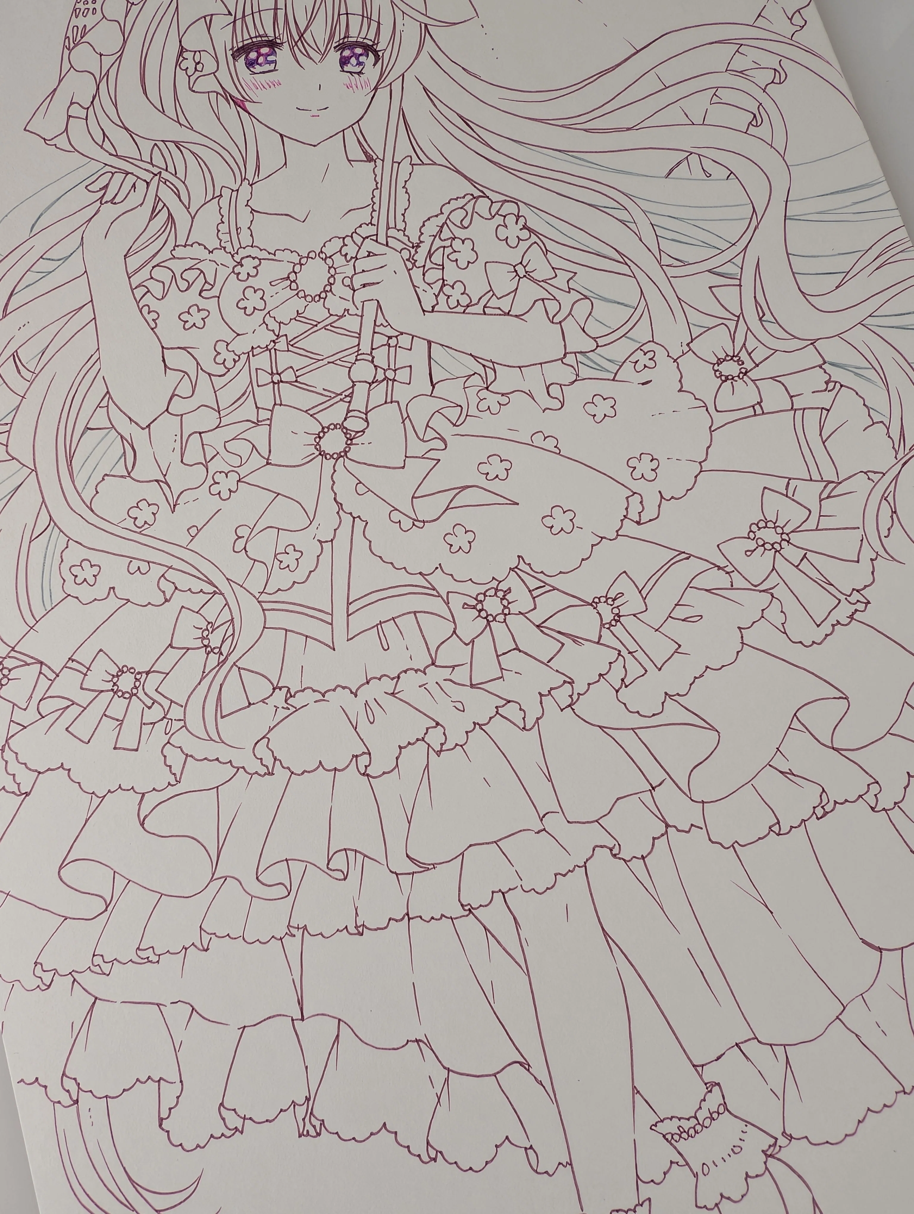 原画販売】【制作工程】水面の紫陽花花嫁🌸✨️｜うさぎ茶屋