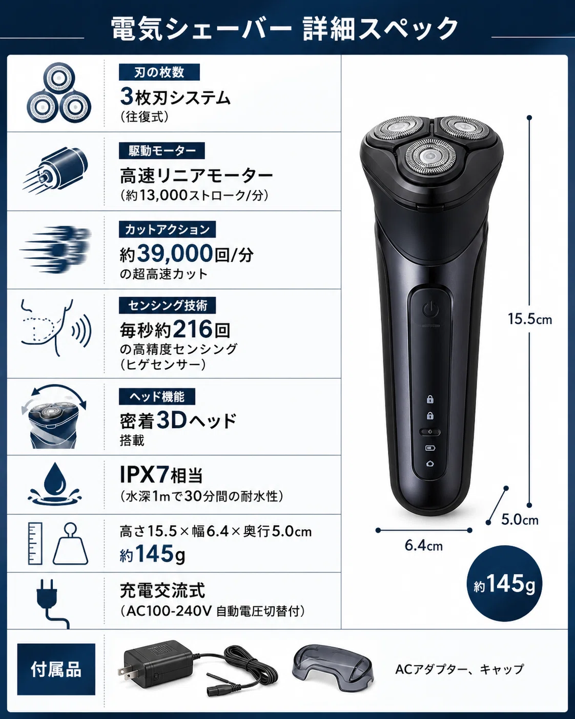 パナソニックラムダッシュ 3ES-L321W-K [ブラック] を徹底レビュー