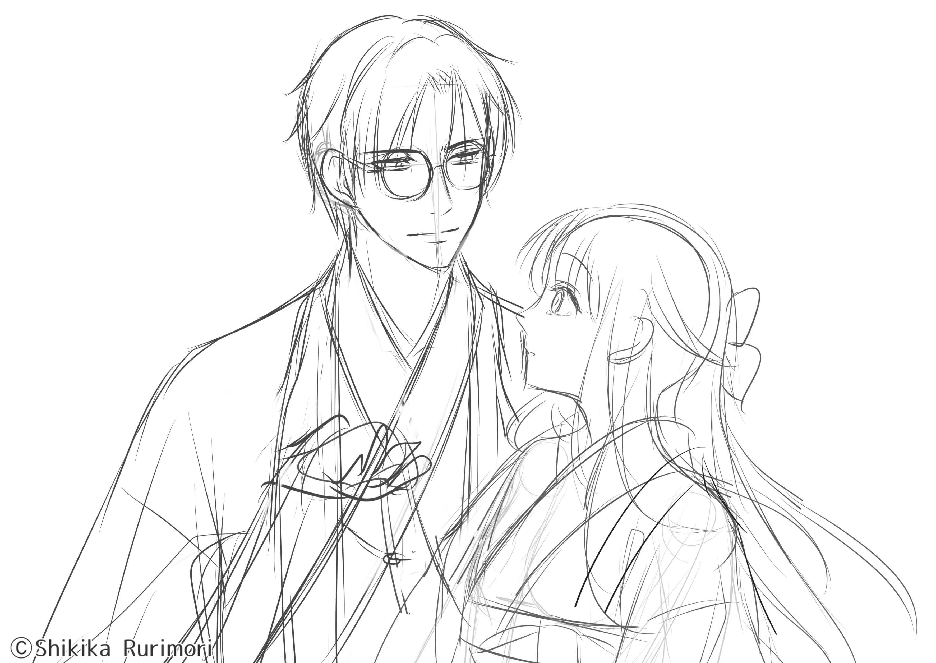 イラスト制作中～こっそり制作裏話～｜瑠璃森しき花