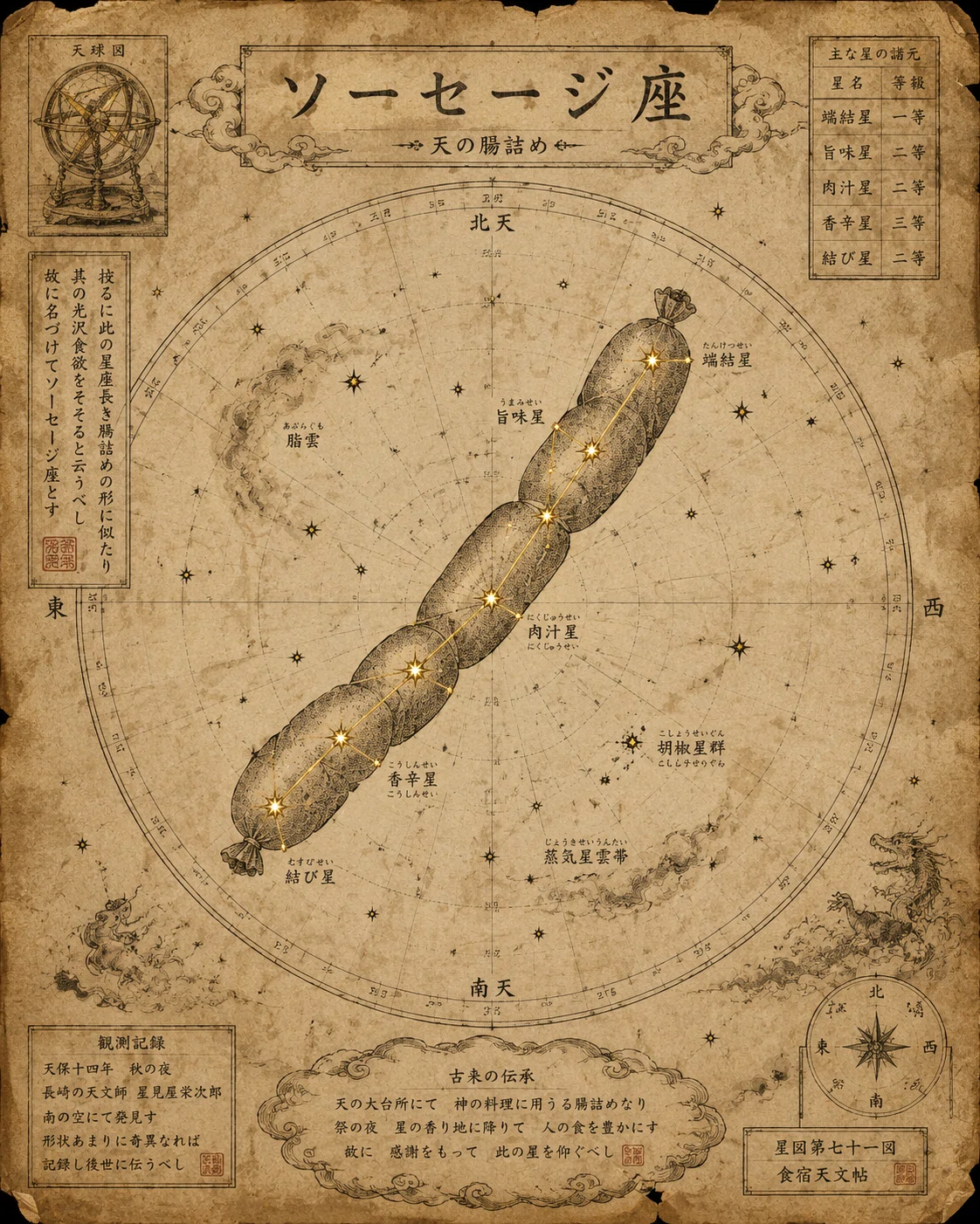 失われた星座を求めて｜毎週ショートショートnote｜ソーセージ座流星群
