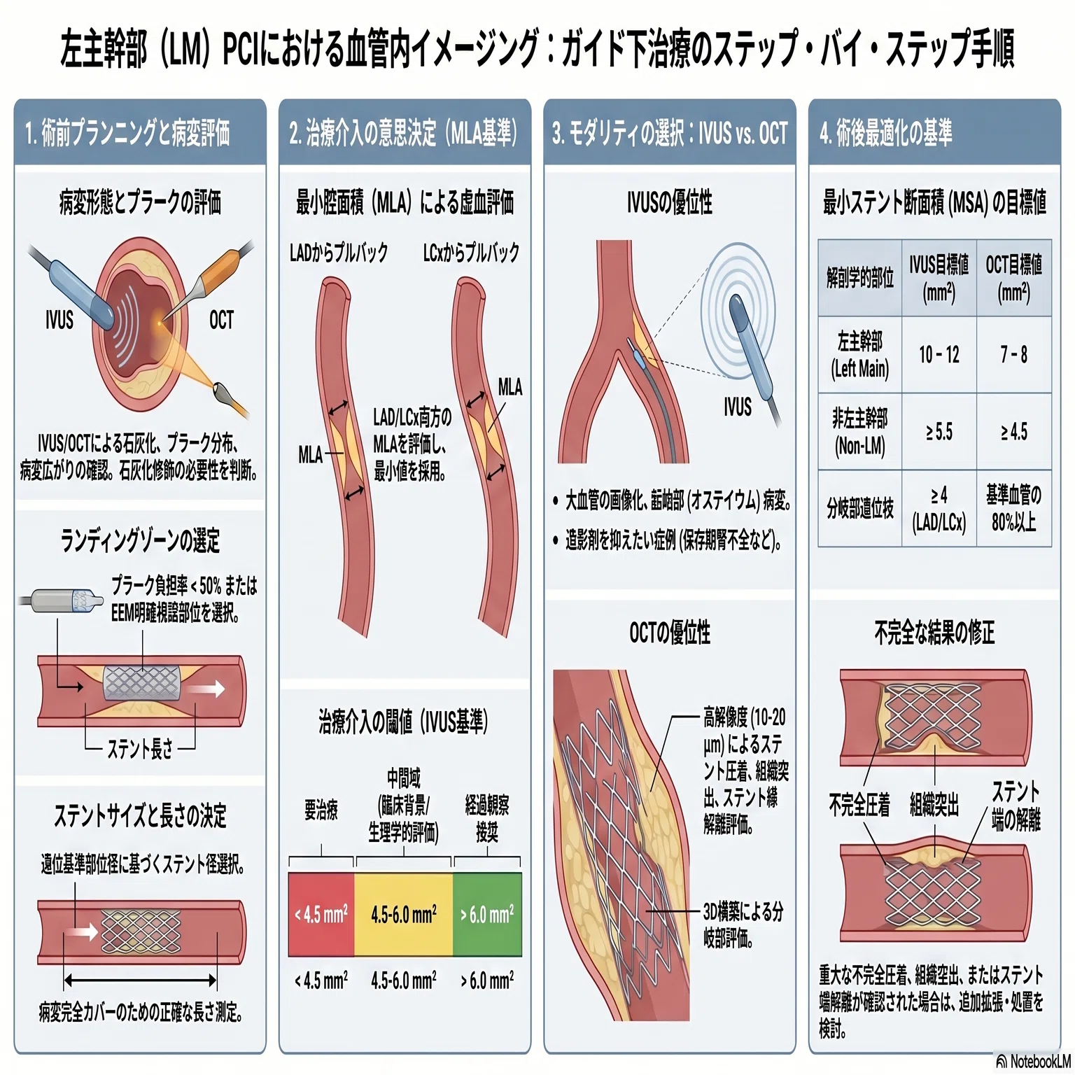 PCI)左主幹部PCIにおける冠動脈内イメージングの役割：経験則から客観