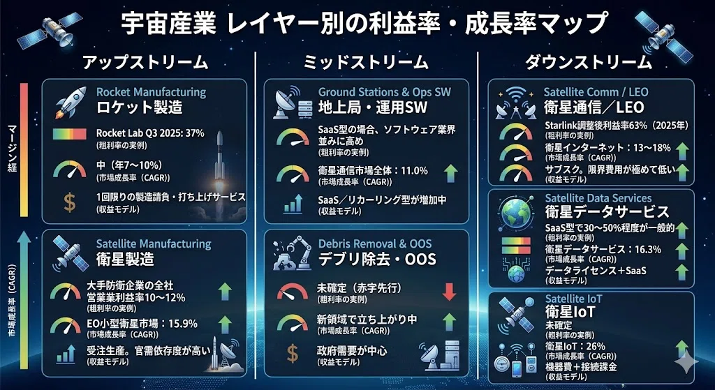 保存版】宇宙産業のビジネス構造をレイヤーごとに解説｜代表企業マップ