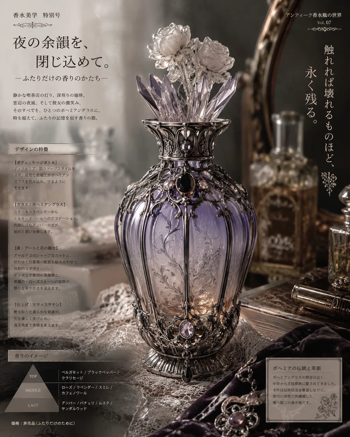 🫧ボヘミアンガラス風パフュームボトル🎀｜あやの