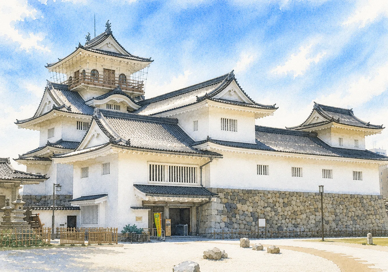 水彩画と御城印で巡る 日本の名城 35 北陸を制した三つの城 ② ― 増
