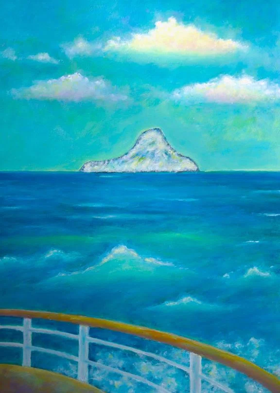アクリル画「雨あがりのエーゲ海」｜夕空菜月