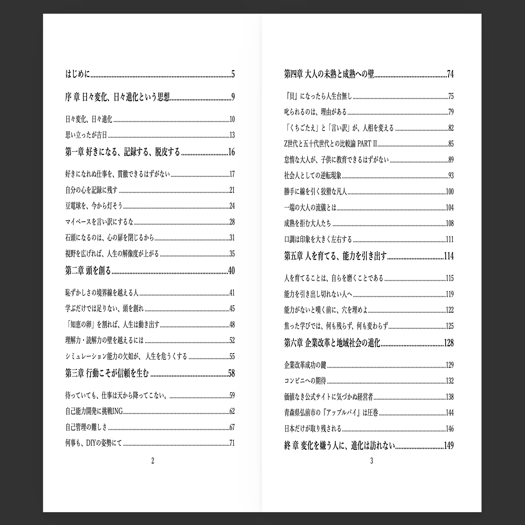 新刊「日々変化、日々進化｜自己改革なくして、進化なし」の登録完了