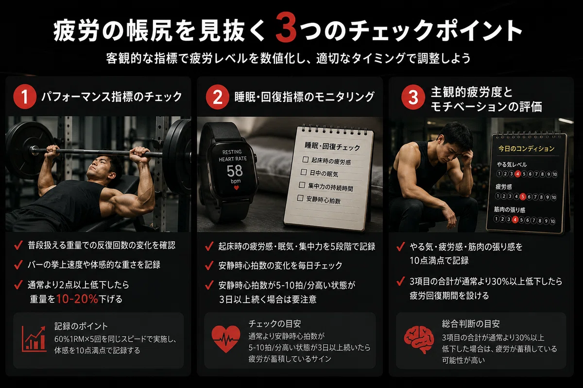 BIG3の記録が止まったら重量アップは危険！疲労を見抜く3つのチェック