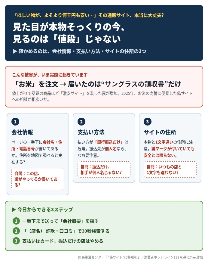 05/21｜あなたの家族、その通販で大丈夫?安すぎる店はダメ、今日から3