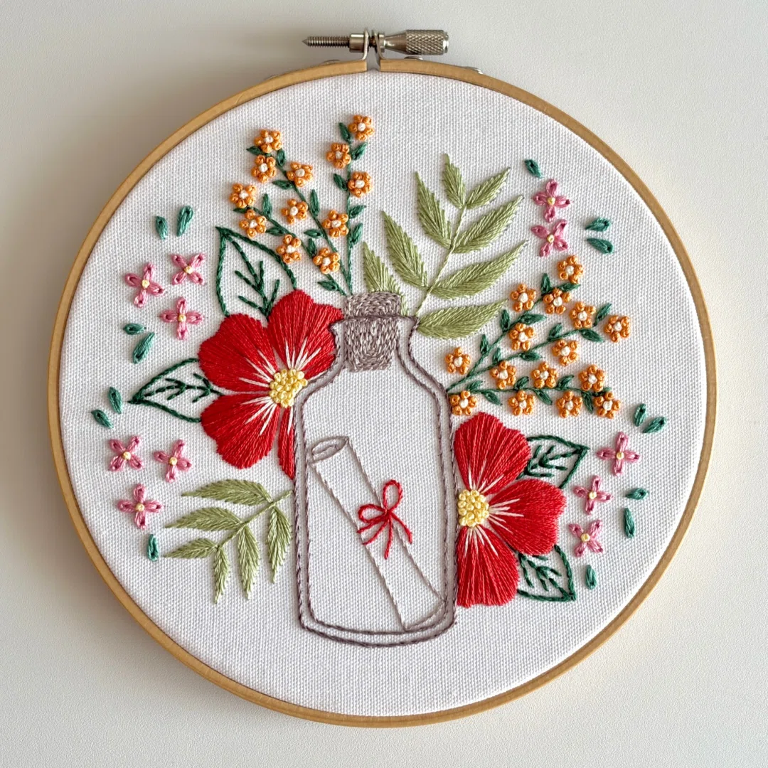 PDF Pattern: Bottle Message from the Tropics｜はなこまち/刺繍作家