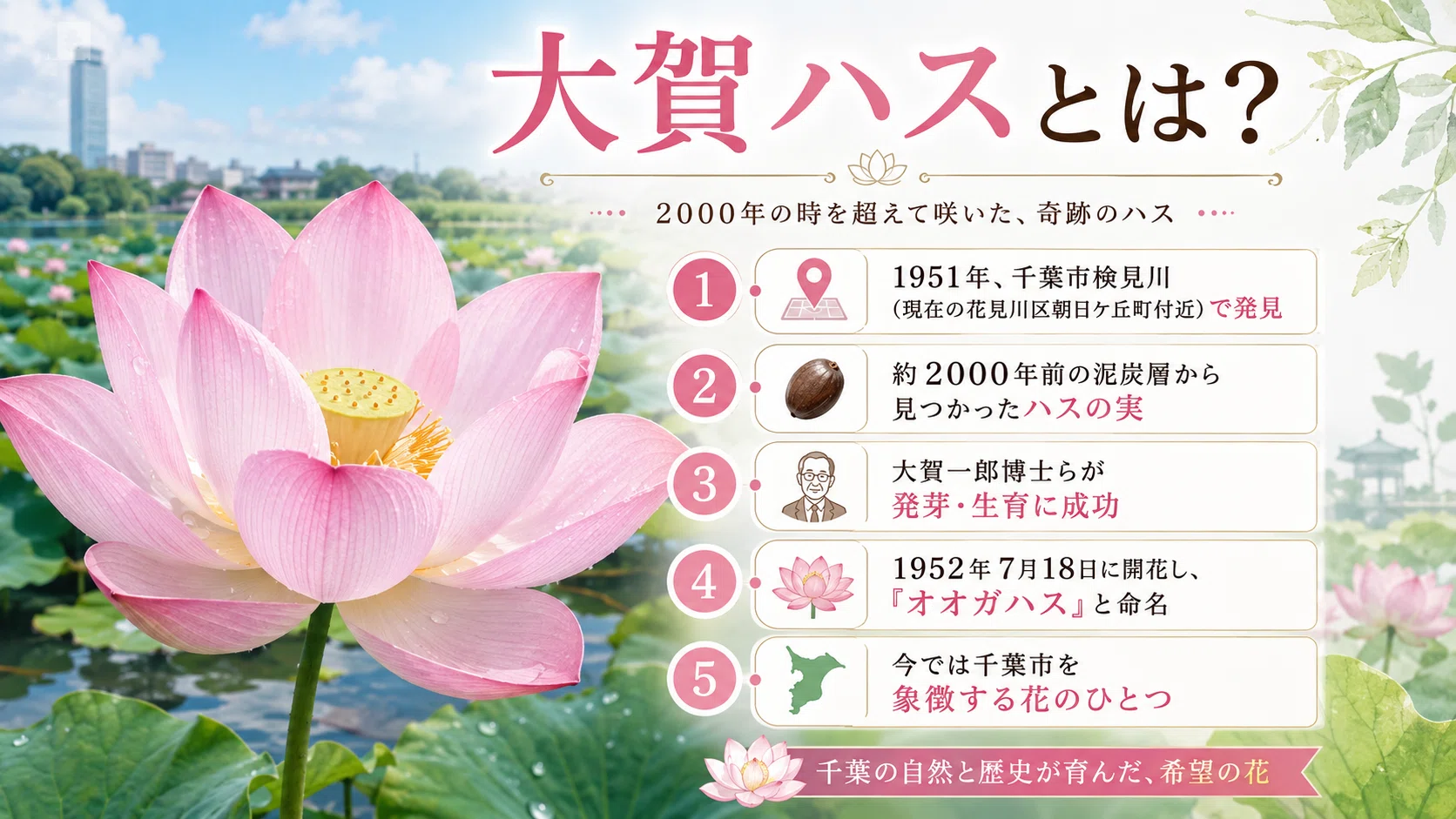 大賀ハスまつり前に知りたい、千葉公園のハスが朝に美しい理由｜気象