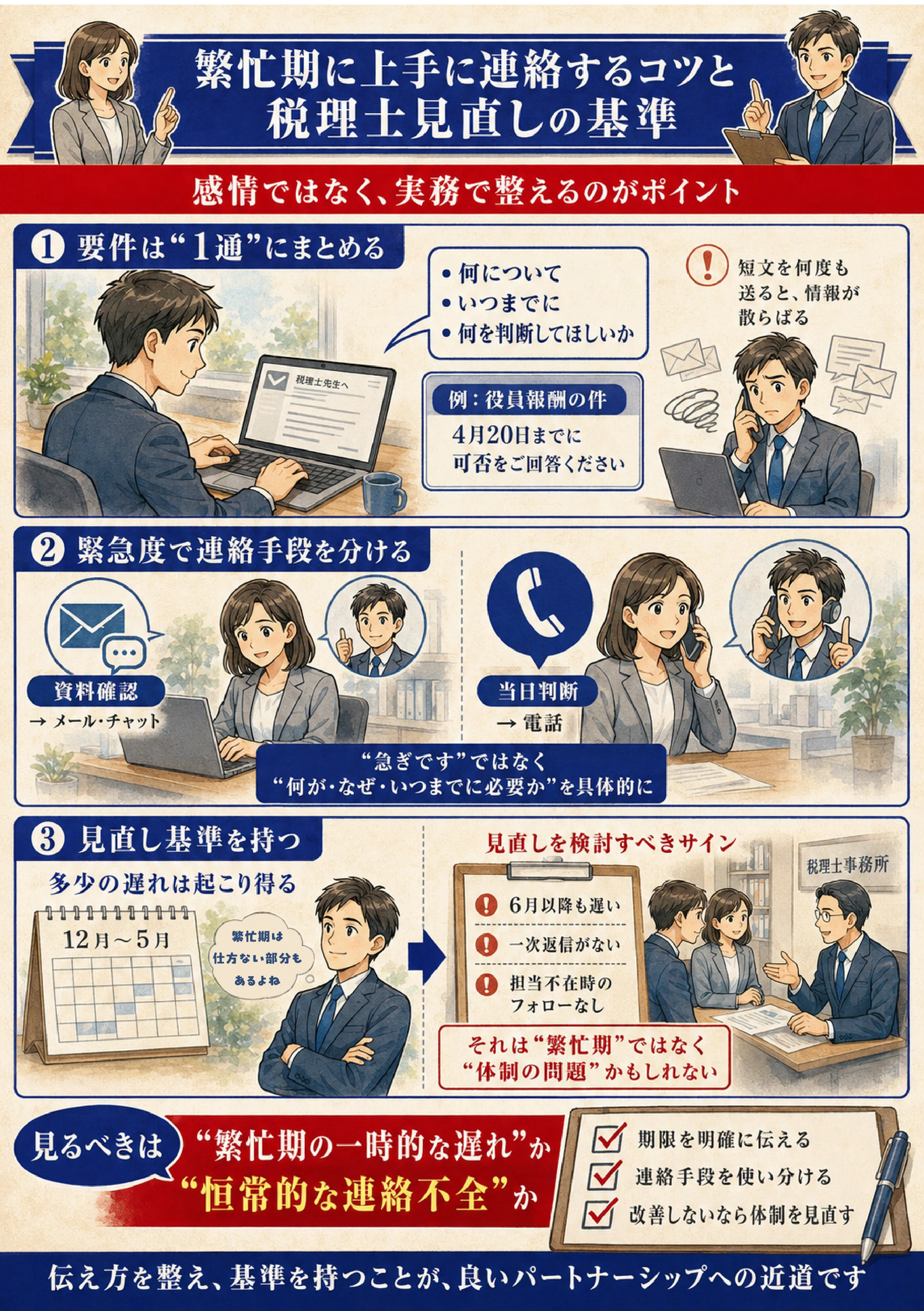 税理士の繁忙期に連絡しても返事が来ない、その裏側にある事情｜税理士
