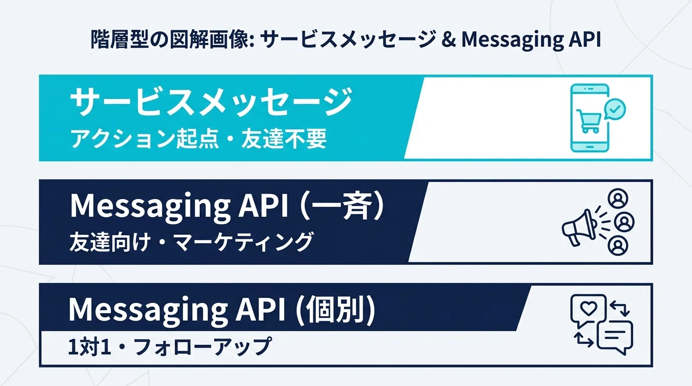 LINEミニアプリの通知設計——サービスメッセージ・Messaging APIの