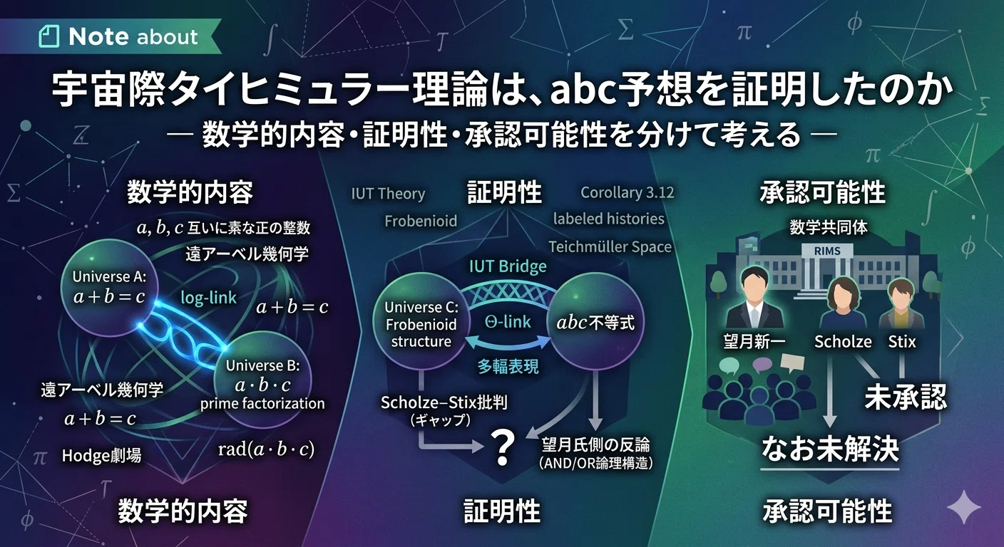 宇宙際タイヒミュラー理論は、abc予想を証明したのか 〜数学的内容