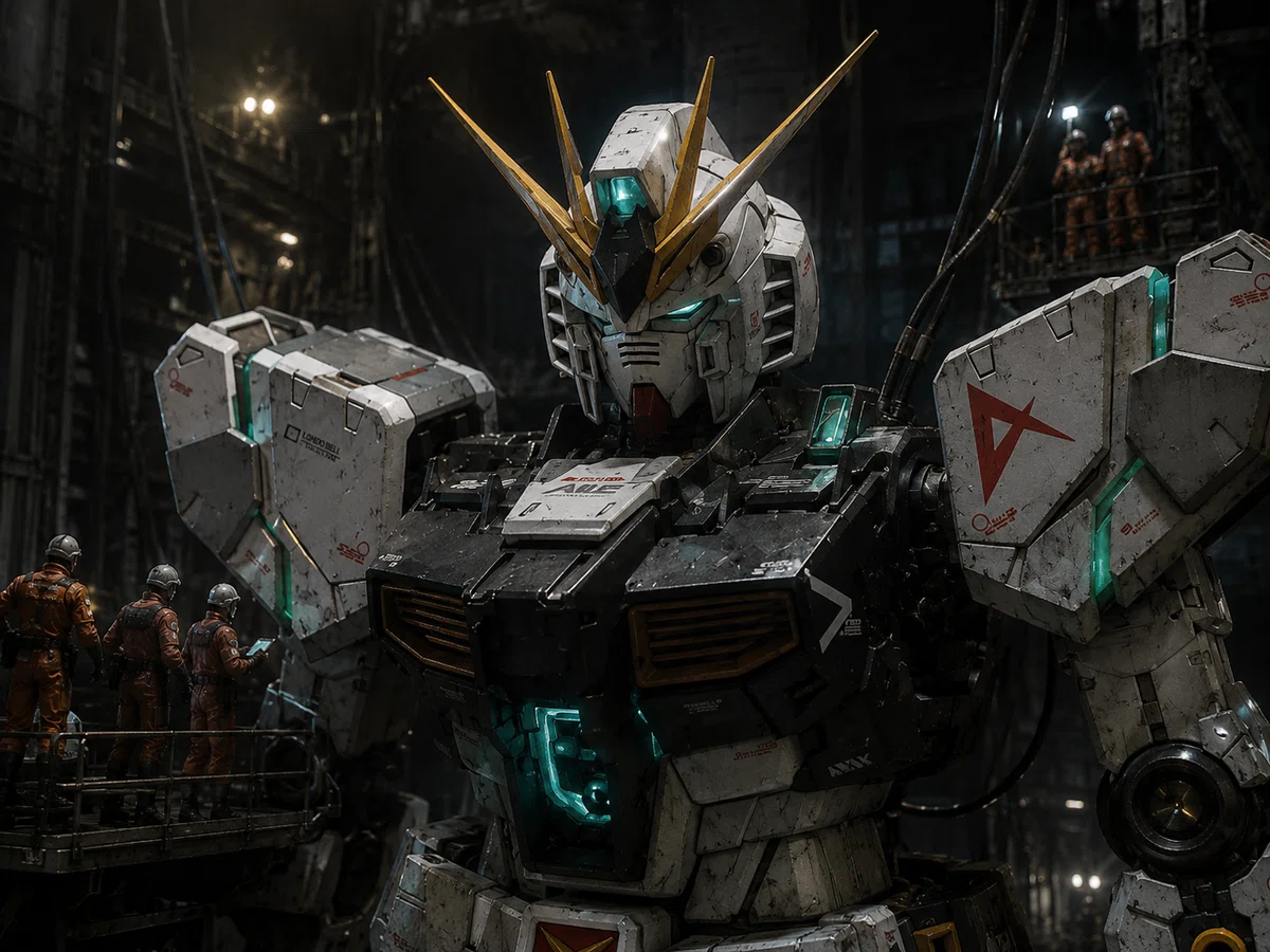 逆襲のシャア・νガンダム ガンプラ ジオラマ(AI補正)