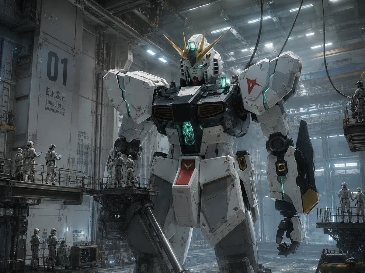 逆襲のシャア・νガンダム ガンプラ ジオラマ(AI補正)