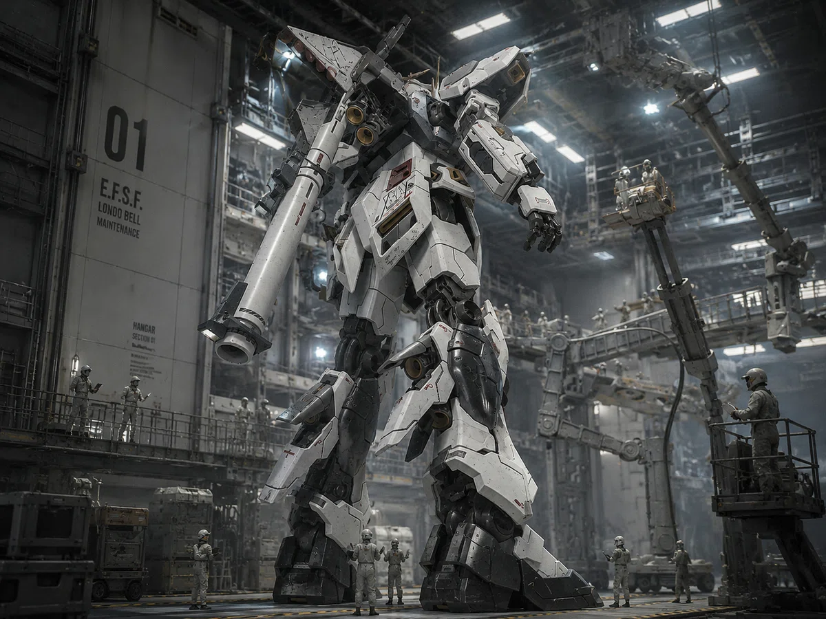 逆襲のシャア・νガンダム ガンプラ ジオラマ(AI補正)