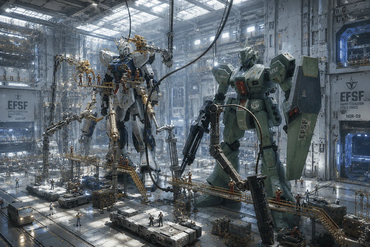 逆襲のシャア・νガンダム ガンプラ ジオラマ(AI補正)