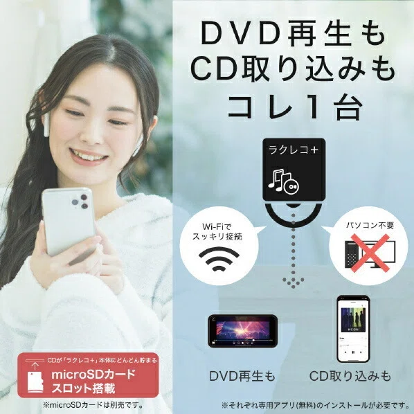 CDもDVDもスマホで済ませたいなら、ラクレコ+がちょうどいい｜ガジェ丸