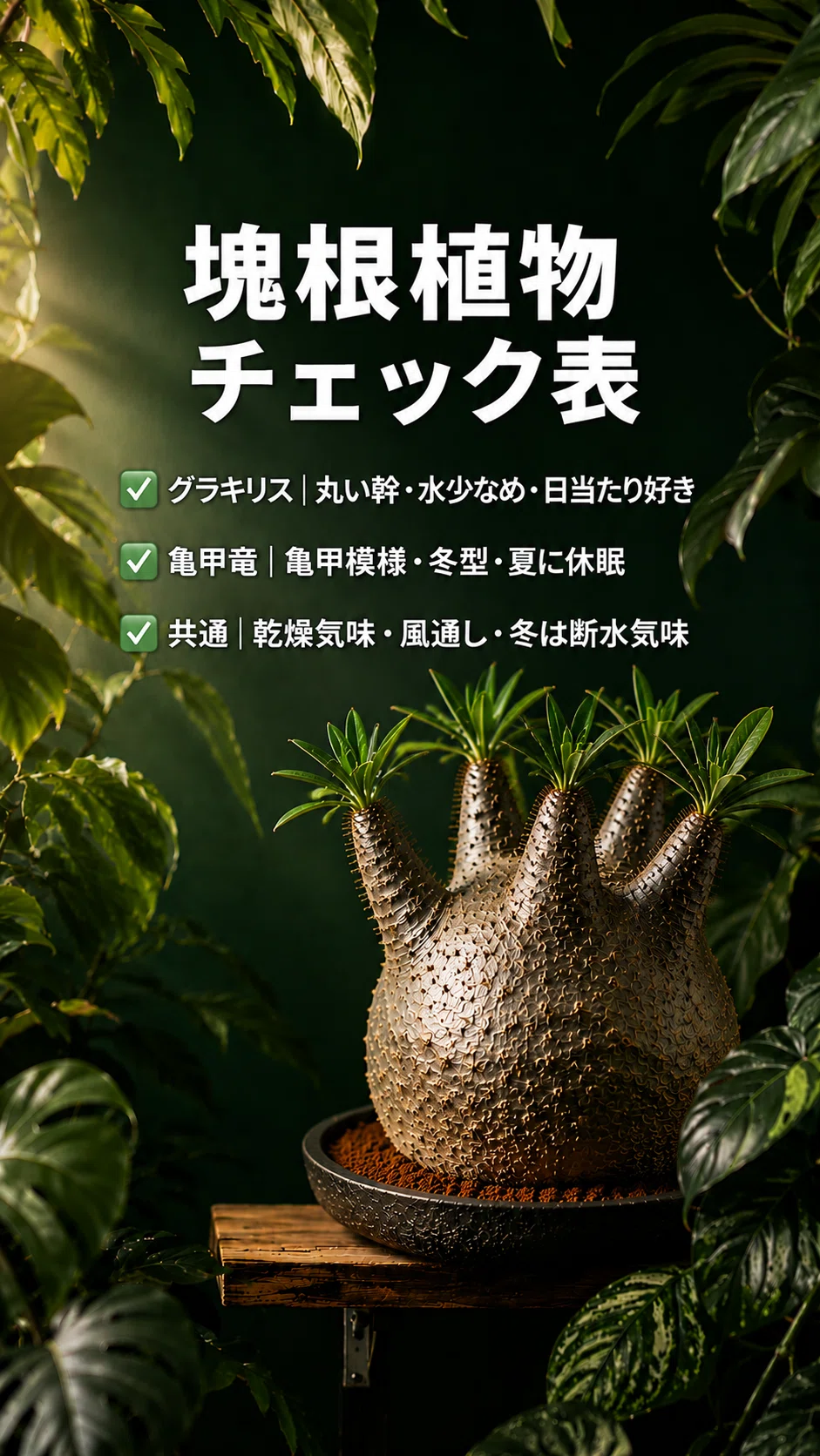 塊根植物ってなに？グラキリスと亀甲竜の魅力と育て方を解説