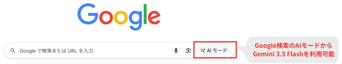 Geminiアプリ上だけではなく、Google検索のAIモードからGemini 3.5 Flashを利用可能