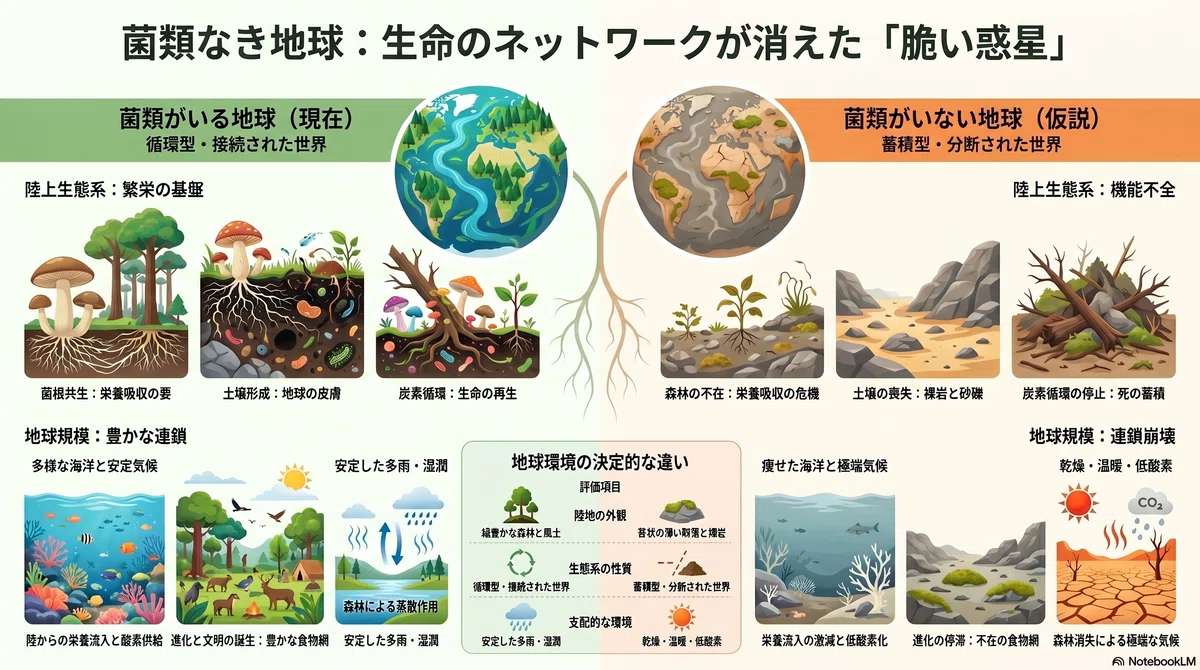 もしも地球に「菌類」がいなかったら?私たちの惑星が「砂と岩の死地」と化す5つの理由|俵屋年彦