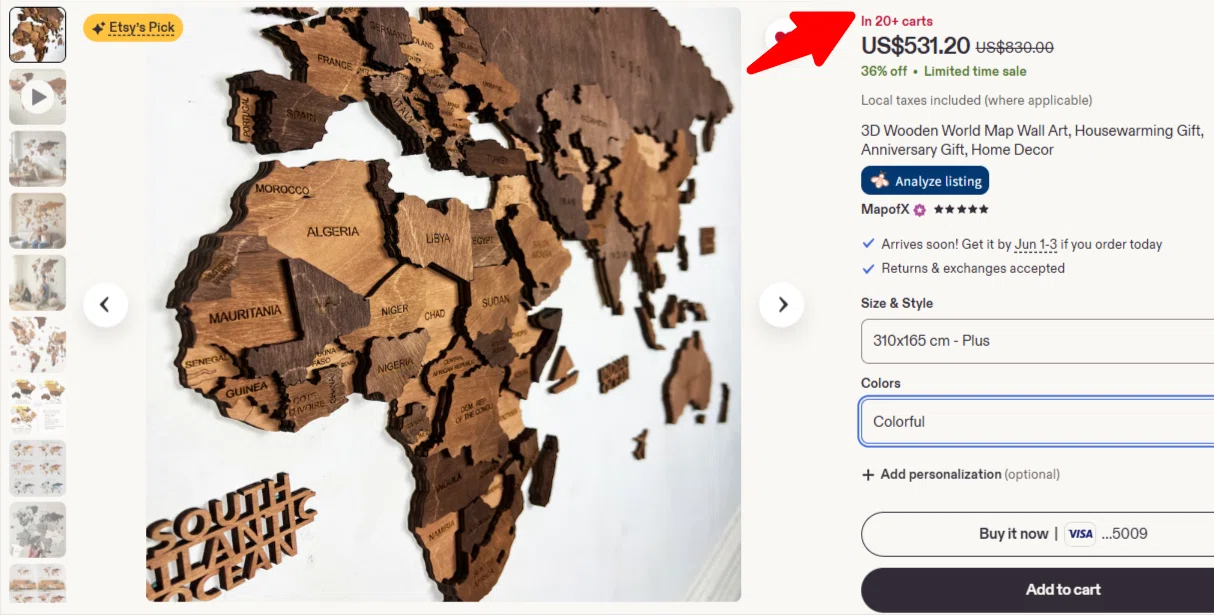Etsy売れてる理由シリーズ #09：世界地図ウォールアート｜海外展開