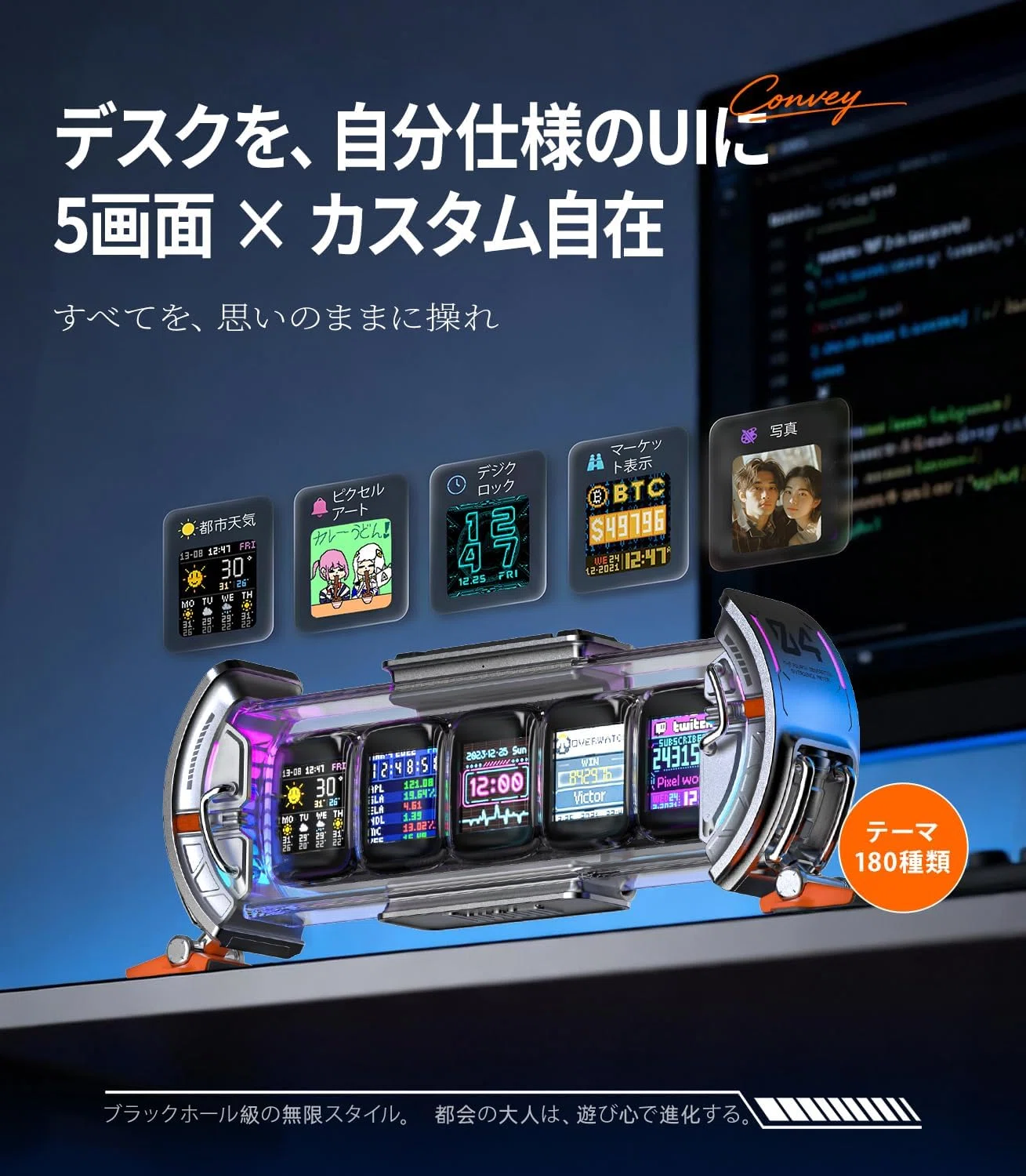 デスクが激変】Divoom Times Gate レビュー｜5画面サイバーパンク