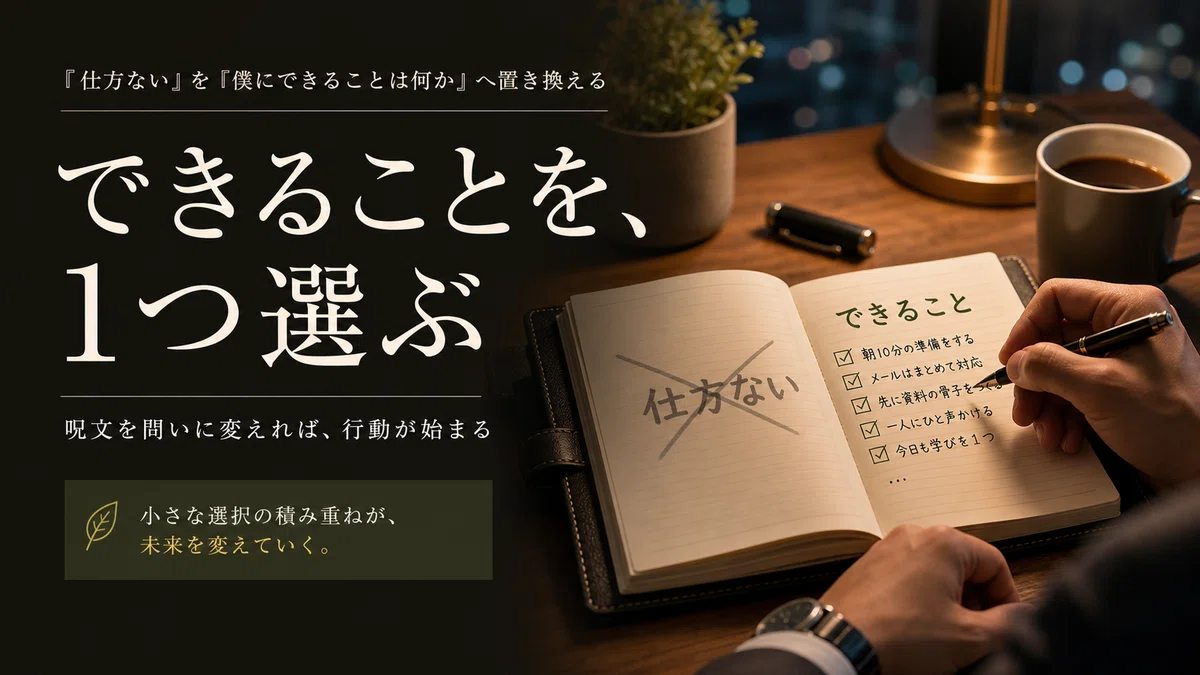 第1章:「仕方ない」を、手放す|まえだの学びラボ