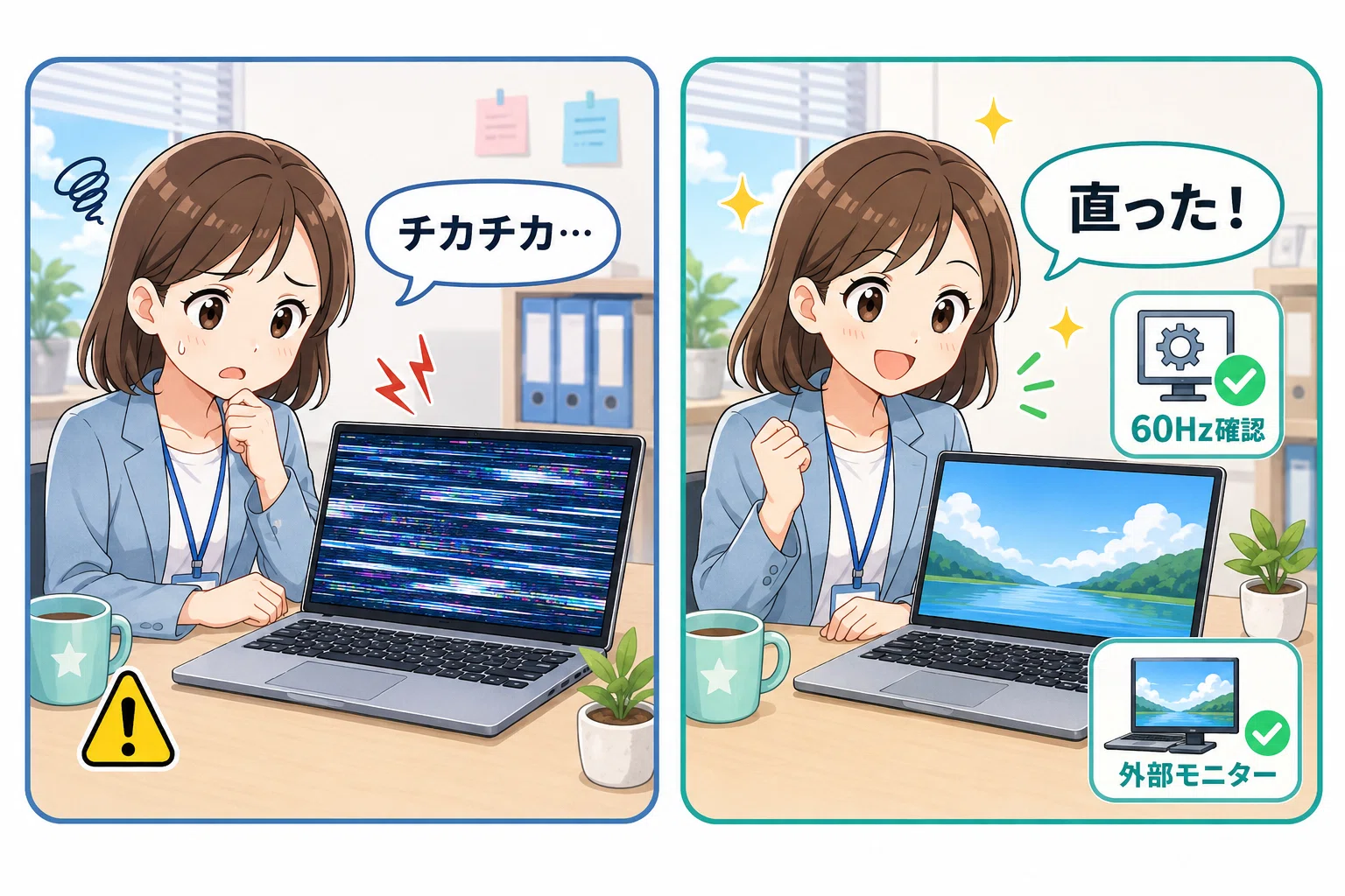 ノートPCの画面がチカチカする・乱れる原因は？液晶トラブルの対処法と