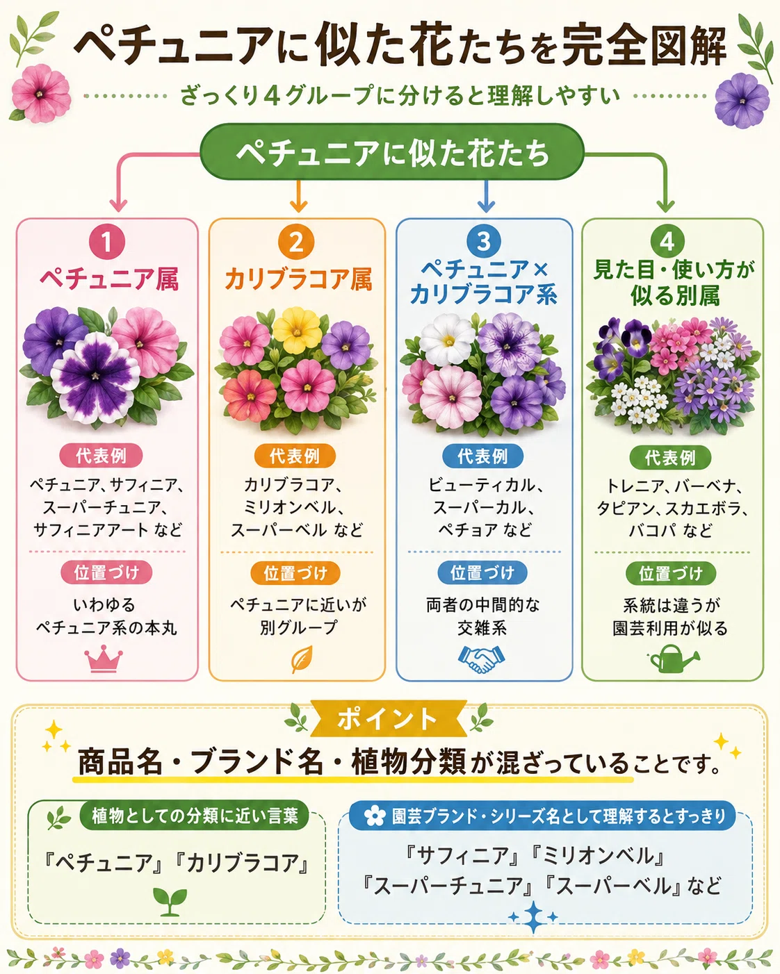サフィニア と ペチュニア の 違い