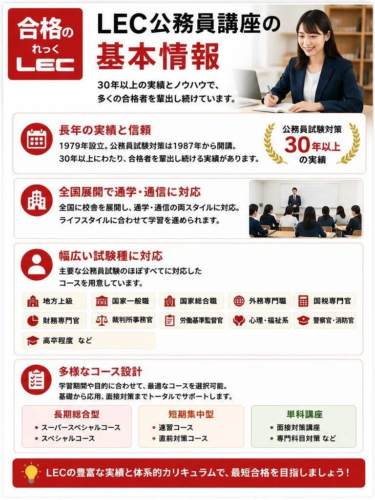 【最終価格】2022-2023 LEC公務員 国税スペシャルコース対策教材 LEC公務員講座の評判・口コミを調査！合格実績・デメリット・向いて