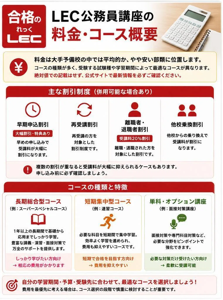 LEC公務員講座の評判・口コミを調査！合格実績・デメリット・向いて
