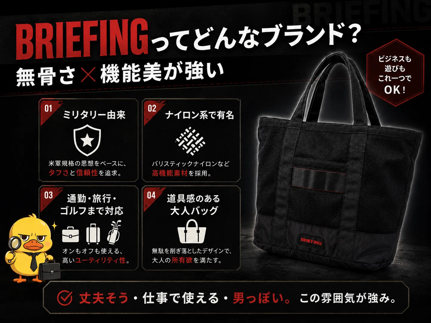メンズナイロンはポーターだけじゃない。BRIEFING高値戦略。｜進撃の