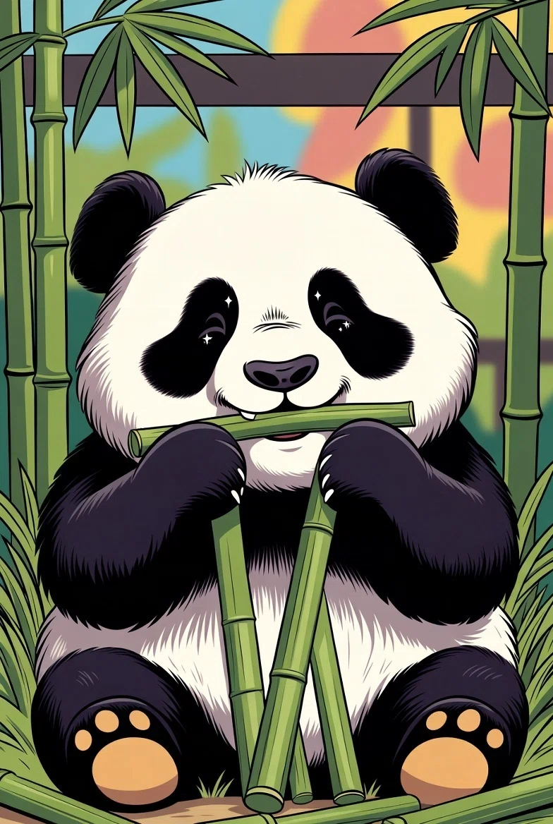 パンダ🐼に笹を食べてもらう旨いプロンプトが分からないんだ!(*^〇