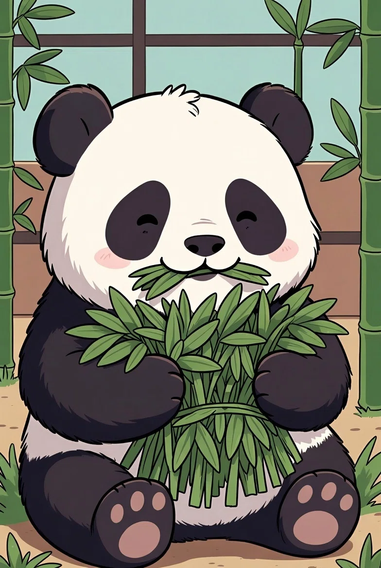 パンダ🐼に笹を食べてもらう旨いプロンプトが分からないんだ!(*^〇
