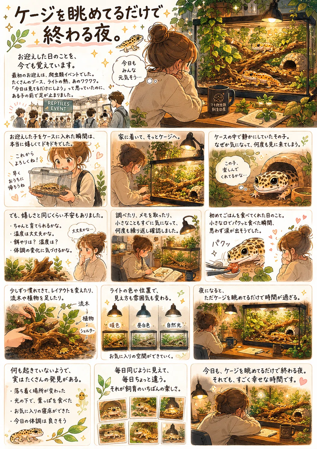 ケージを眺めてるだけで終わる夜｜マキ爬虫類飼育部屋