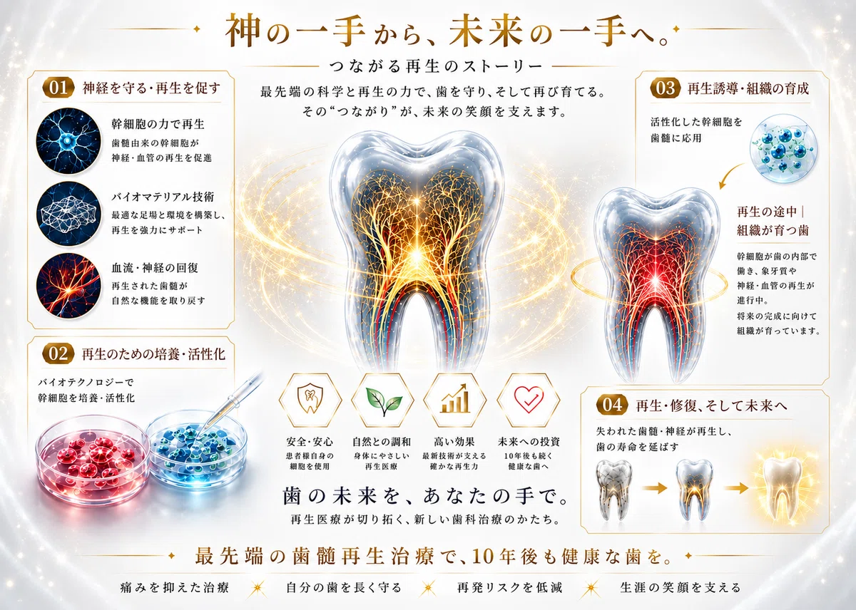 歯科再生・修復医療と材料 神の一手から未来の一手‼️転倒による外傷性歯髄壊死に歯髄再生治療