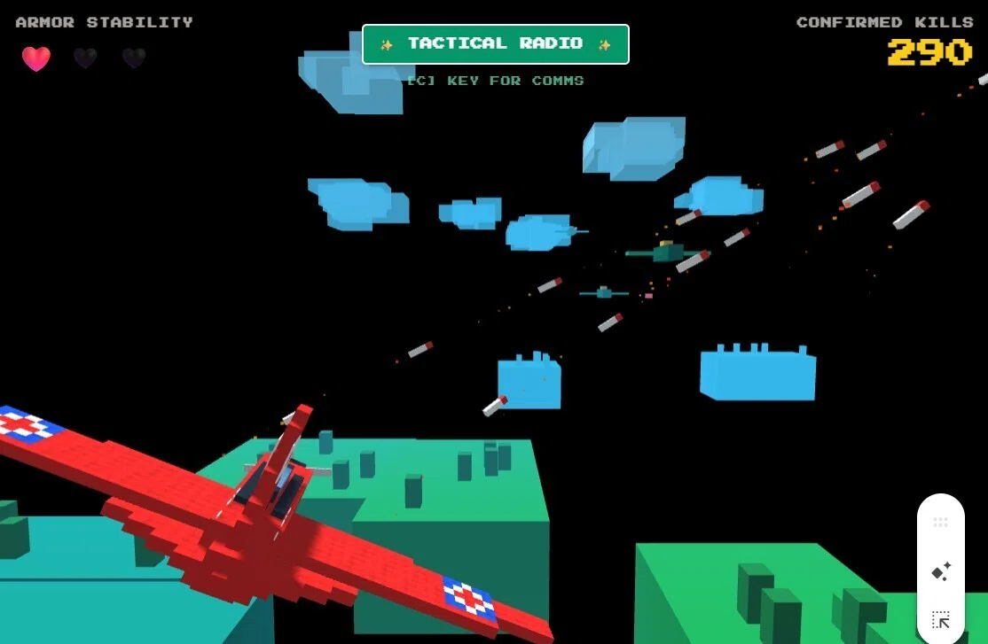 レトロ可愛いボクセル飛行機ゲームのバイブコーディング|tak_scratch