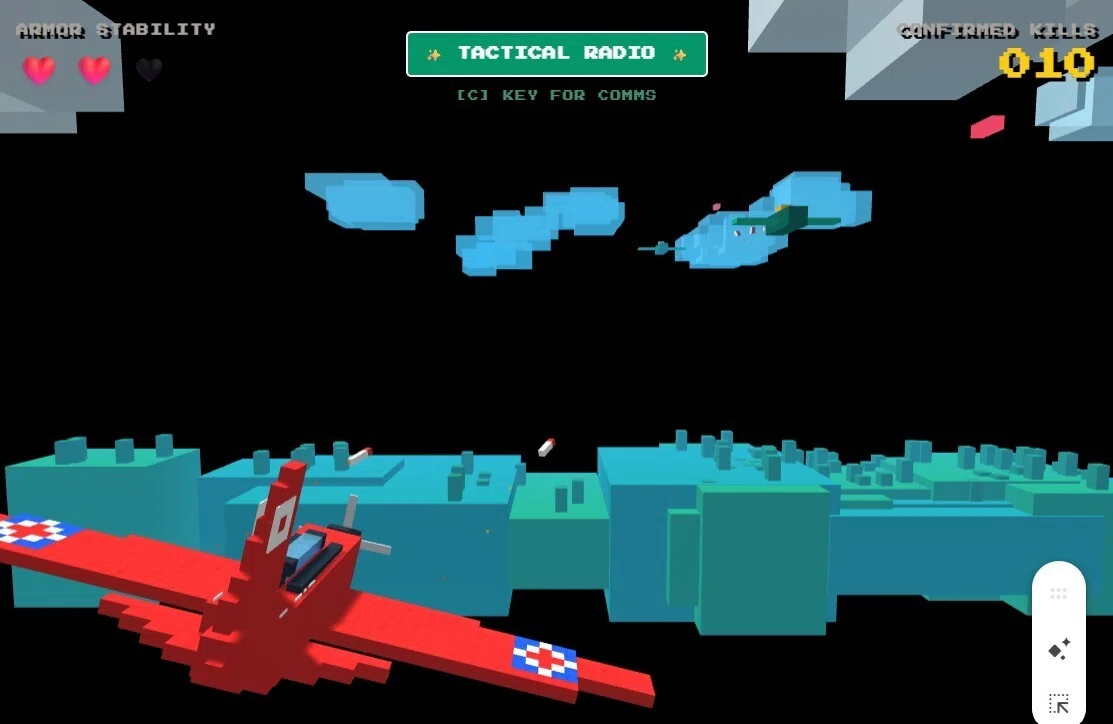 レトロ可愛いボクセル飛行機ゲームのバイブコーディング|tak_scratch