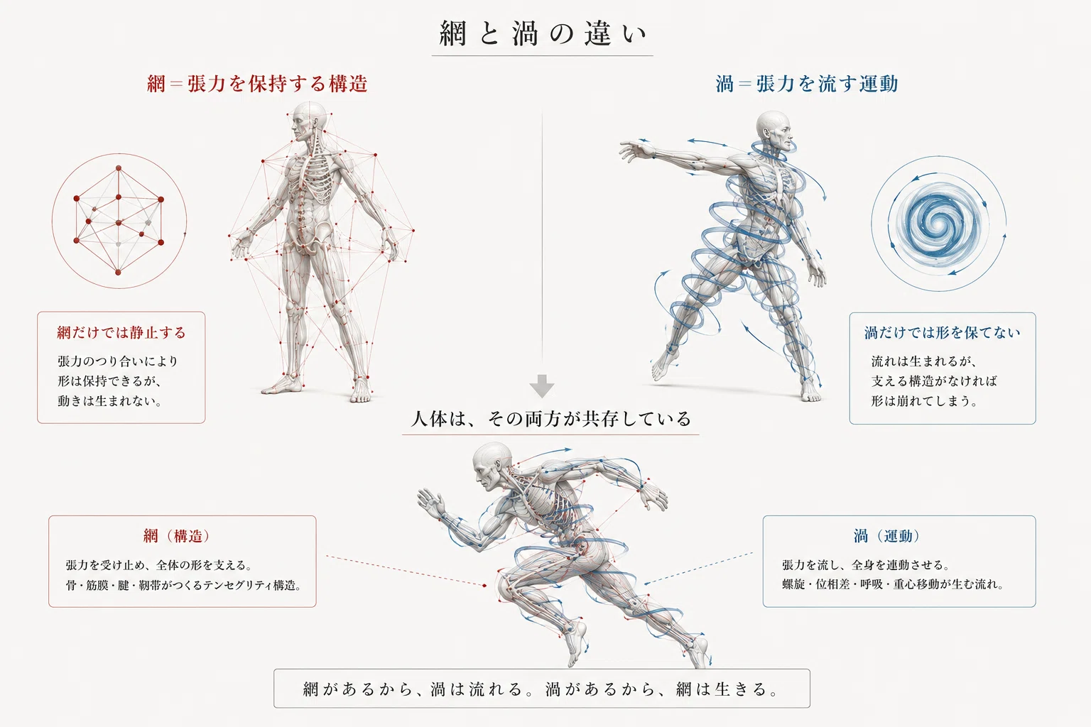 テンセグリティの網と渦』 −張力の中に螺旋が生まれる−｜續池均