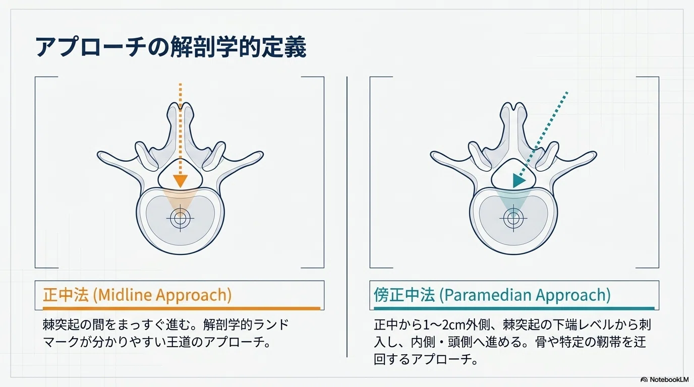 硬膜外麻酔は正中法か傍正中法か：解剖・成功率・使い分けを整理する