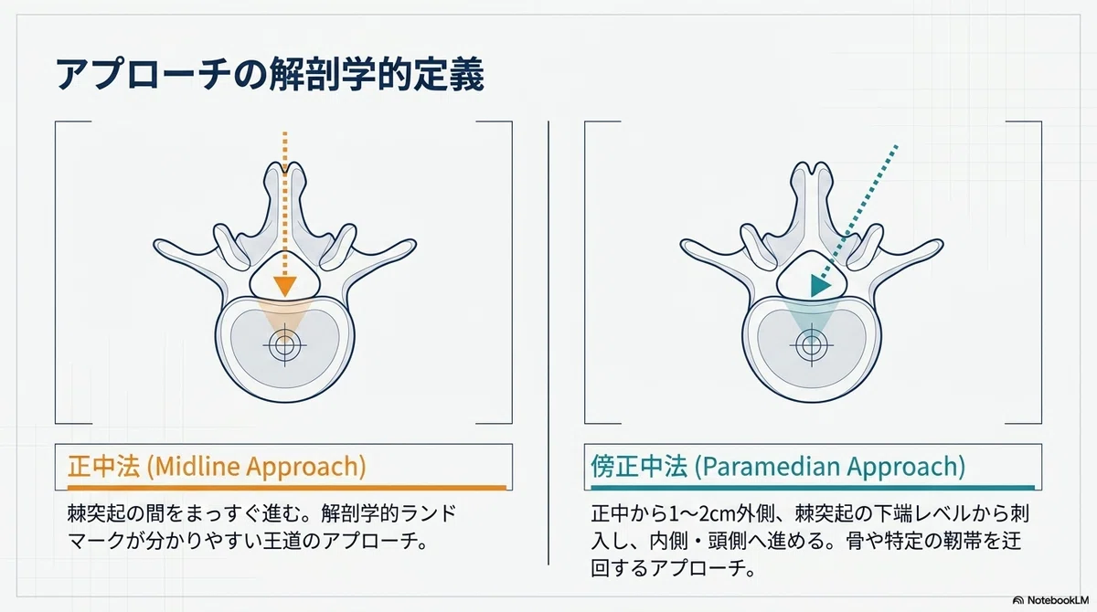硬膜外麻酔は正中法か傍正中法か：解剖・成功率・使い分けを整理する