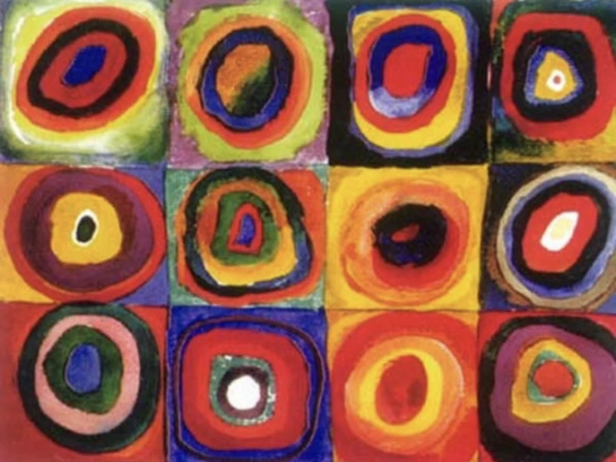 抽象画 円形　　A-2 2歳児と巨匠】カンディンスキーのConcentric Circles｜mofu_monte_art