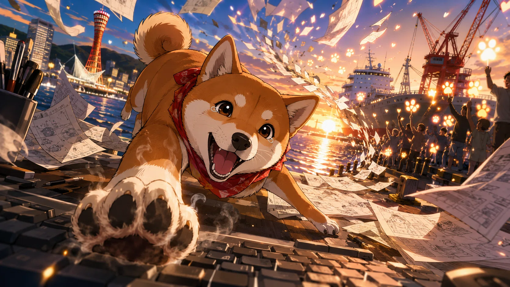 柴犬アンの制作日記】㊗️オーシャンドッグス4🎊86話🥹なんとか完走