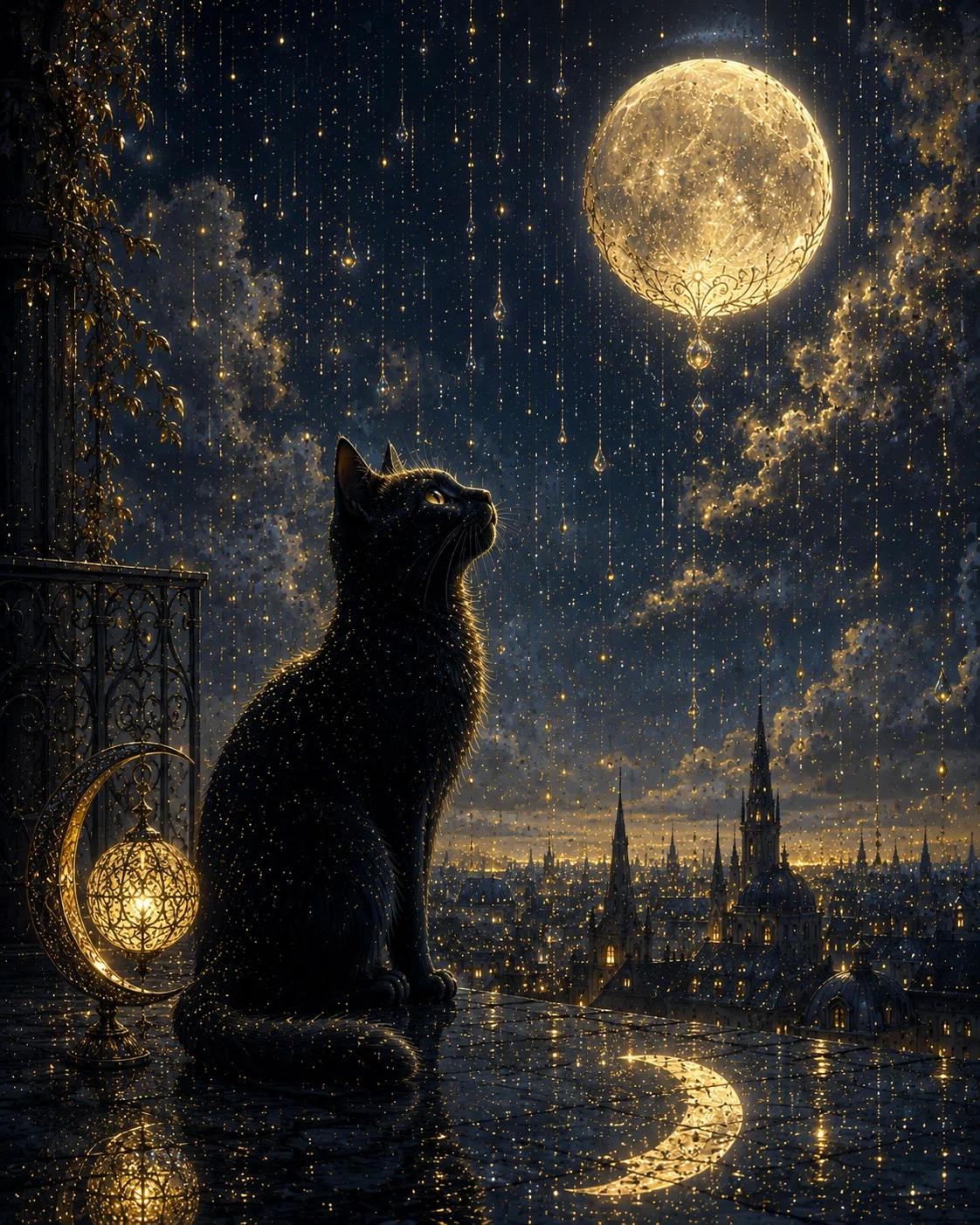 雨の日の幻想 連作【黒猫が案内する摩訶不思議な世界】ChatGPTで描く非