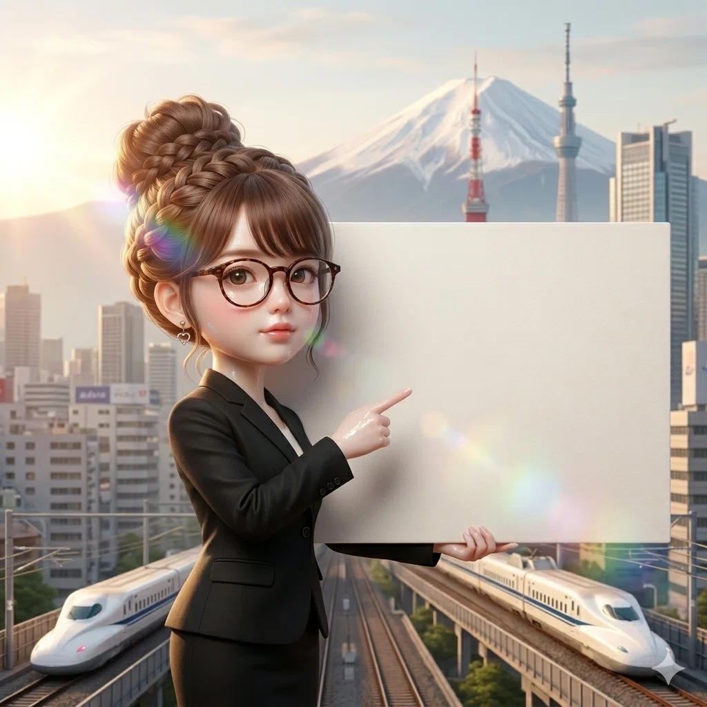 日本人 イラスト 会社員 指差し メッセージボード AI画像/by 日本人クリエイター/写真販売 AI画像 有料<40枚:350円>商用利用可01