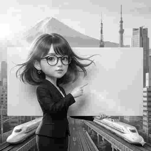 日本人 イラスト 会社員 指差し メッセージボード AI画像/by 日本人クリエイター/写真販売 AI画像 有料<40枚:350円>商用利用可(サンプル)05