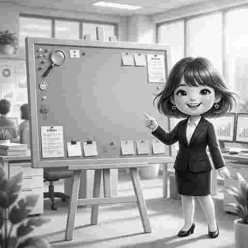 日本人 イラスト 会社員 指差し メッセージボード AI画像/by 日本人クリエイター/写真販売 AI画像 有料<40枚:350円>商用利用可(サンプル)38