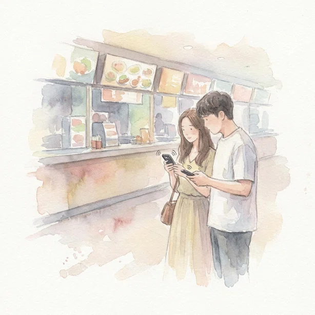 フードコートのイラスト