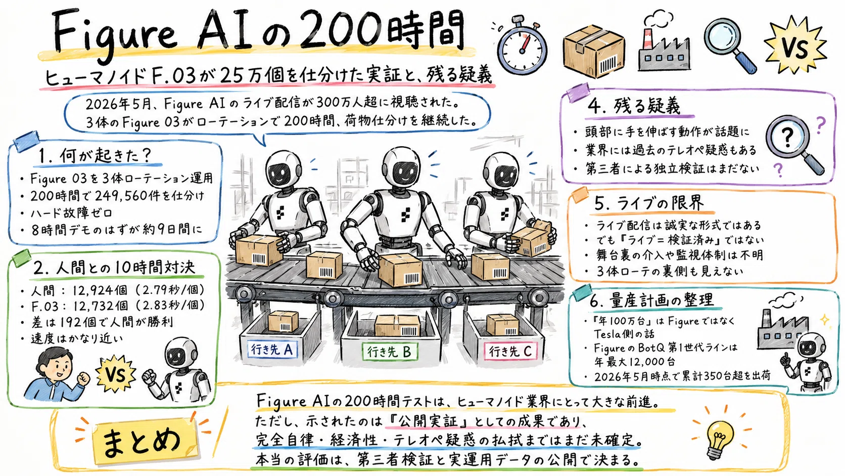 Figure AIの200時間：ヒューマノイドF.03が25万個を仕分けた実証と 
